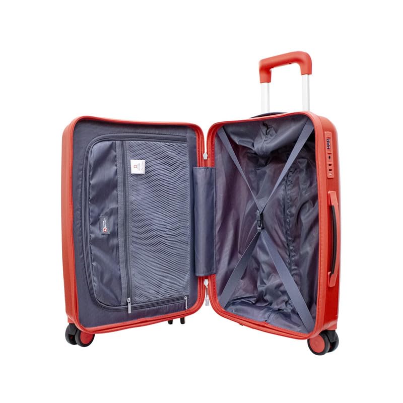 Image of SWISS MILITARY Maze 65CM Medium Hard Trolley Bag, Polypropylene Suitcase, TSA Lock 360 Wheels, Anti-Theft Zipper, Premium Lining Strong Handle, Travel Luggage - 67L Capacity