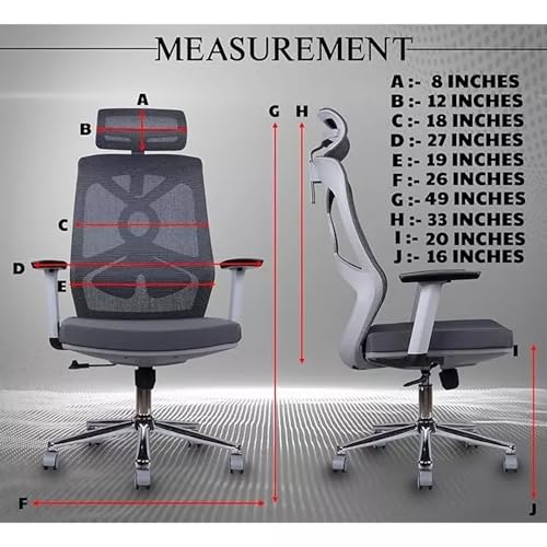 Image of Executive Chairs Ergonomic Mesh Office Chair, Revolving Chair with Cushion Seat, Adjustable Height - Black