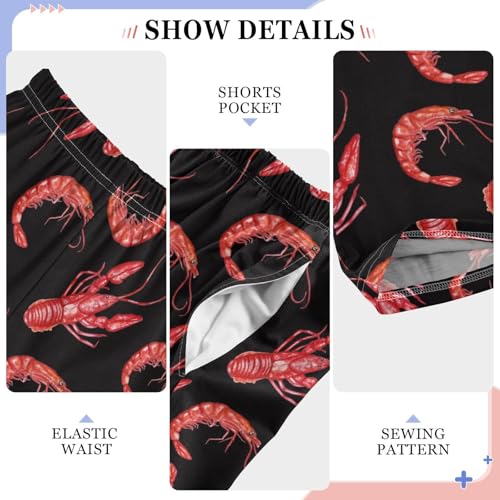 ZZXXB Shrimps Boys Long Pants Soft Trousers Elastic Waist Kids Lounge Bottoms with Pockets S-XL4