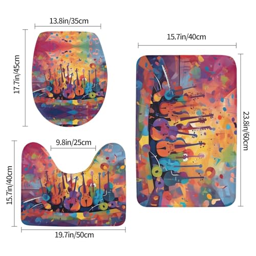 Tapis de salle de bain antidérapants colorés lot de 3 pour sol sécurisé - 3