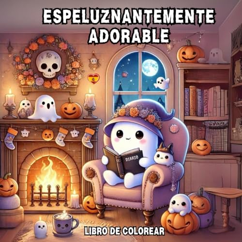 Espeluznantemente Adorable: Libro de colorear Halloween para adultos, adolescentes y niños: Libro de colorear con dibujos adorables para disfrutar en Halloween (Spanish Edition)
