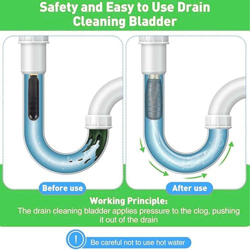 Kit HURRISE de 3 piezas de vejiga para desatascar cañerías, herramienta para destapar drenajes con 3 tamaños para tuberías de 1 a 6 pulgadas, para fregaderos y cocinas miniatura 5