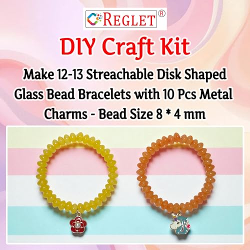 Image of 10 Pcs Charms + 480 Pcs Disk Shaped Glass Beads for Jewellery Making Kit - Glass Beads for Bracelet Making Kit - Bead Craft - 8 * 4mm