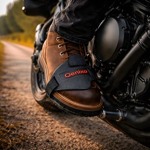 Image of QENIXO Motorcycle Shoe Protector Gear Shift Pad Cover - Durable Anti-Slip Rubber Boot Guard for Bike Riding Shoes, Gear Shifter Protection for Men & Women