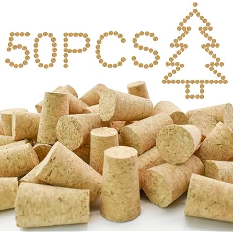 Enkrio 50pcs Natural Soft Wine Corks, Wine Making Crafts Wood Cork Stopper Replacement Corks For Wine Bottles Cover
