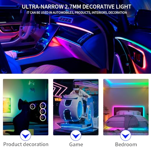 Tira LED WS2812B 3.2FT 160 LEDs/m RGB 2.7mm Ancho DC12V miniatura 6