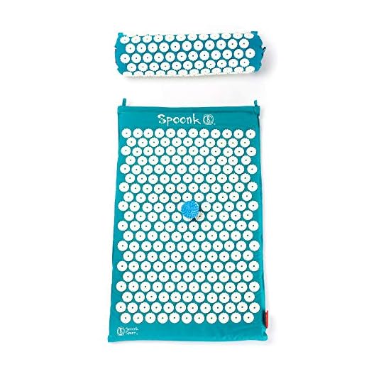 Spoonk - Back Pain and Sleep aid Relief in Coton Regular Size Acupressure mat with Bag Eco USA Foam, Pagoda Blue