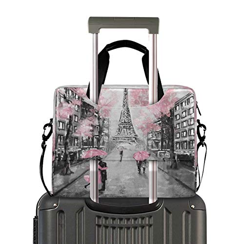 ALAZA Art Paris Eiffel Tower Laptop Case Bag Sleeve Portable Crossbody Messenger Briefcase w/Strap Handle, 13 14 15.6 inch2