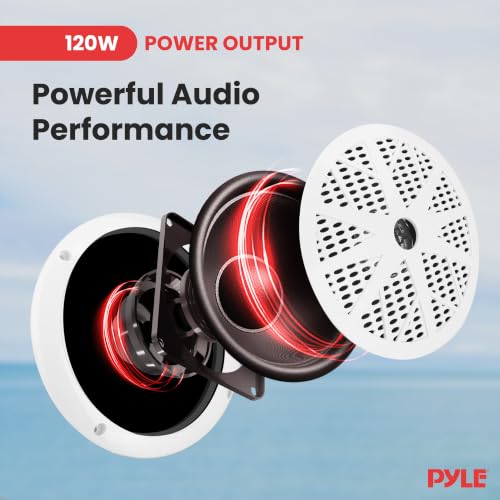 Image of Pyle Marine Radio | Single DIN Radio, Boat Stereo, Bluetooth, 4 Speakers