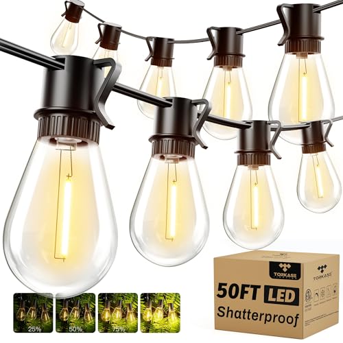 Torkase 50FT Outdoor String Lights LED, S...