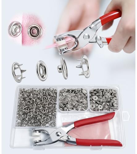 Menylon 200 Sets 9.5mm Poppers Fasteners with Snap Plier Kit Nickel-Free