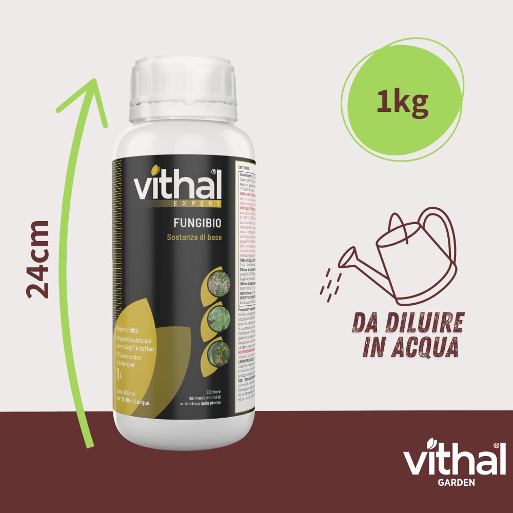 Vithal Expert Fungibio Fungicida Naturale per Tappeti Erbosi, Contro Oidio, Ruggine e Dollar Spot, Elicitorio 1 L