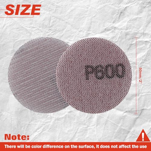 LEONTOOL 2 Inch Mesh Abrasive Mesh Sandpaper Hook and Loop Sanding Discs 600 Grit - Image 4
