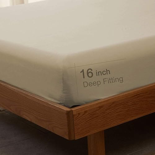 Miniatura 6 de SONORO KATE Juego de sábanas de microfibra súper suave de 1800 hilos, sábanas egipcias de lujo de 16 pulgadas de profundidad, antiarrugas e