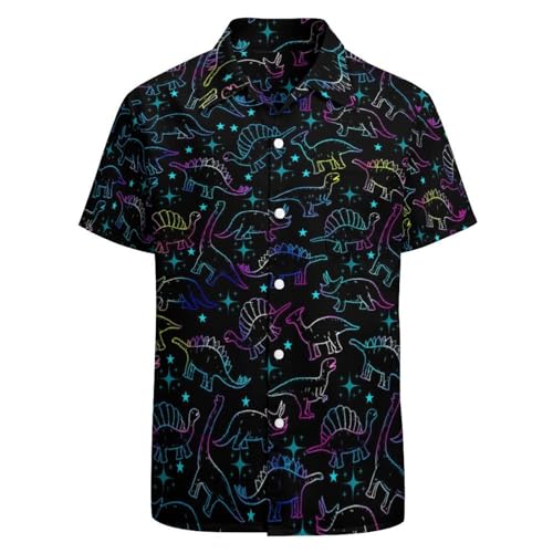 Chemise drapeau américain homme cadeau drôle motif dinosaures et étoiles taille XX-Large