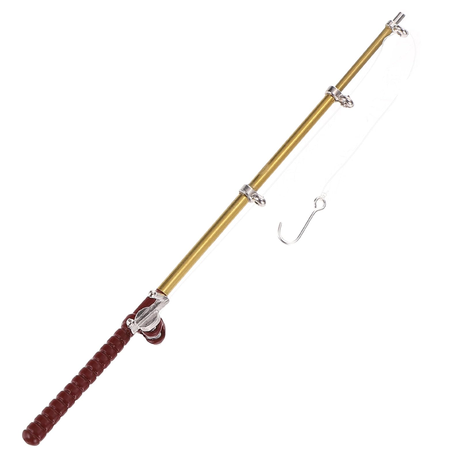 dollhouse miniature fishing pole Gold 1/12 Decoration Accessories，Miniature Fishing Pole，Dollhouse Accessories，Dollhouse Decor : Toys & Games perfect for dollhouse making yum PENN Fishing Fathom II Color:Ghost Flash Superman