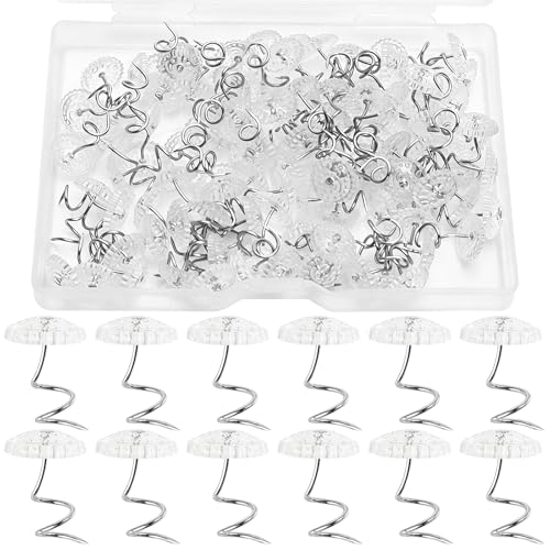 100 Pcs Bed Skirt Pins Upholstery Pins Clear Heads Twist Pins for Furniture Upholstery Sofa Covers Bedskirts Dust Ruffles Chair Covers Headliners & Bedding Accessories