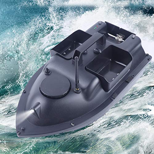 500M RC Bateau Appâts Pêche, Détecteur de Bateau d appât de Poisson Télécommandé sans Fil avec Feu de Navigation LED, Convient pour Une Utilisation Nocturne et Nuageuse