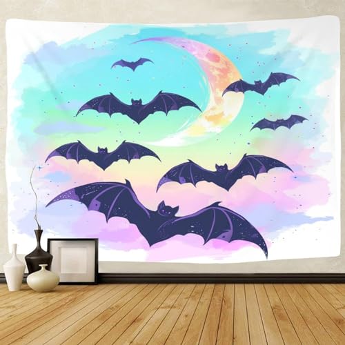 Tapiz de pared KaleidoKit de 150x200cm con estampado 3D de murciélagos para renovar tus espacios 2