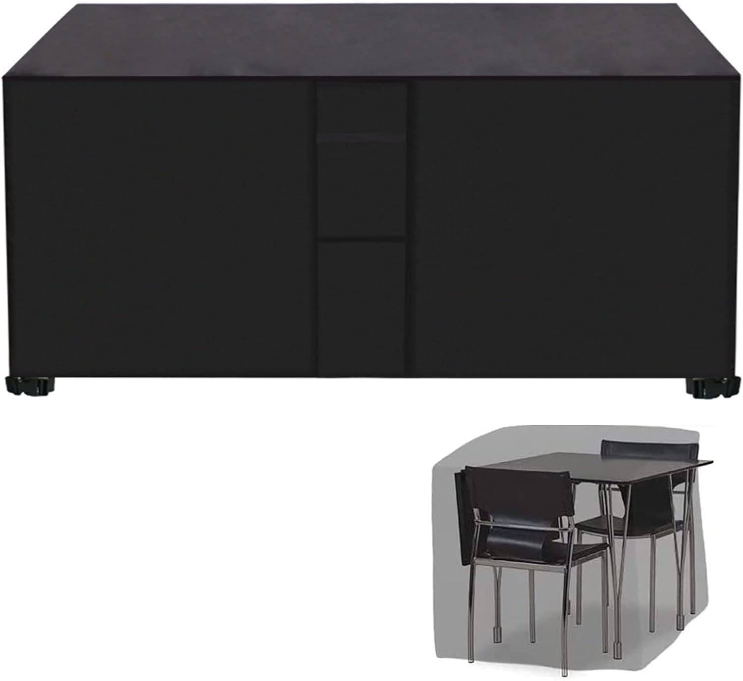 Housse de protection osier noire canapés chaises jardin garage bâche 242 cm
