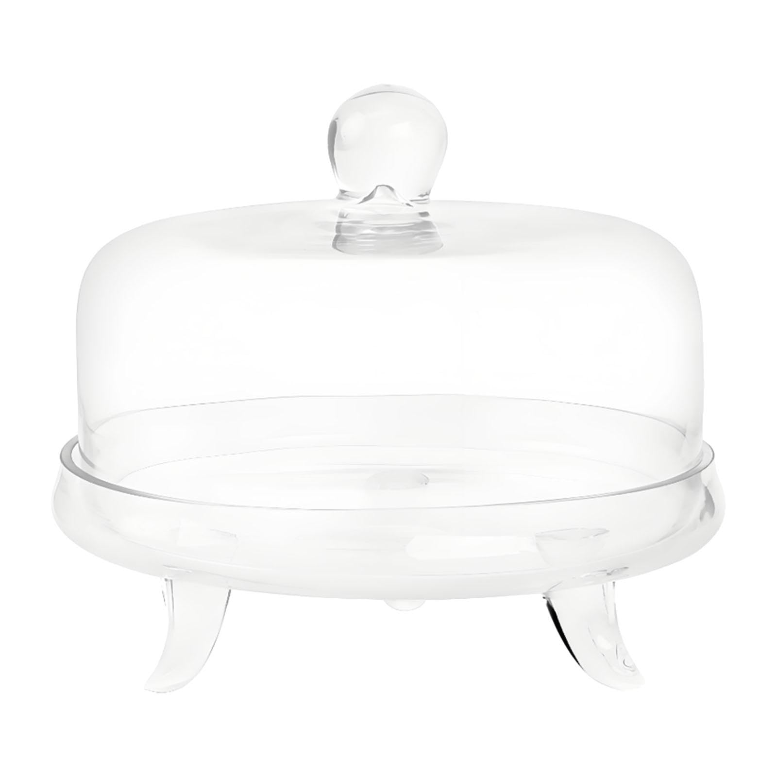 Soporte para Pasteles con Cúpula, Transparente, Expositor de Pasteles, Bandeja para Postres, Ideal para Fiestas, Cumpleaños, Bodas Y Días Festivos, S