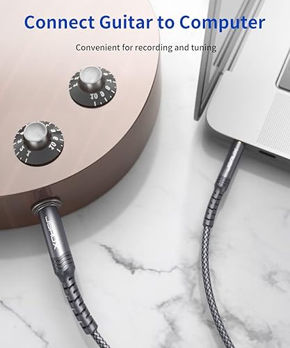 Miniatura 7 de Cable de audio estéreo de 0.138 in a 0.250 in, JSAUX de 0.250 in 14" macho a 0.138 in 18" macho TRS bidireccional estéreo cable de audio estéreo de