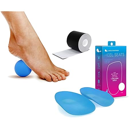 Amazon Com Heel That Pain Plantar Fasciitis Insoles Blue Medium W 6 5 10 M 5 8 Heel That Pain Foot Massage And Mobility Ball Heel That Pain Kinesiology Tape 2 X 16 6yds