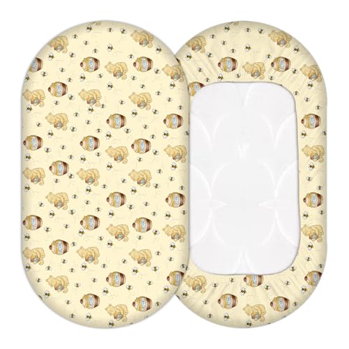 1 Pcs Classic Pooh Baby Bassinet Sheets The Winnie Toddler Bed Sheets Bassinet Sheet for Baby Boys or Girls Suitable for Standard Cradles Baby Bedding Supply 32x16 Inch