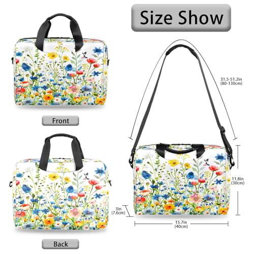 Bolso para laptop de 16 pulgadas con diseño floral resistente al agua miniatura 5