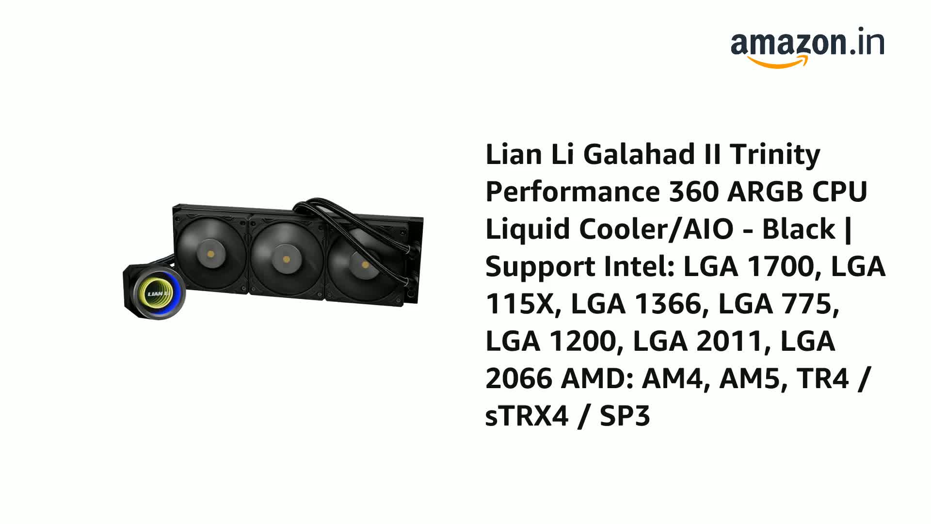 Lian Li Galahad II Trinity Performance 360 ARGB CPU Liquid Cooler