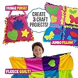 Made By Me 3-in-1 Lots of Knots Fleece Activity Kit by Horizon Group USA, Pre-Cut Fabric Squares, No...