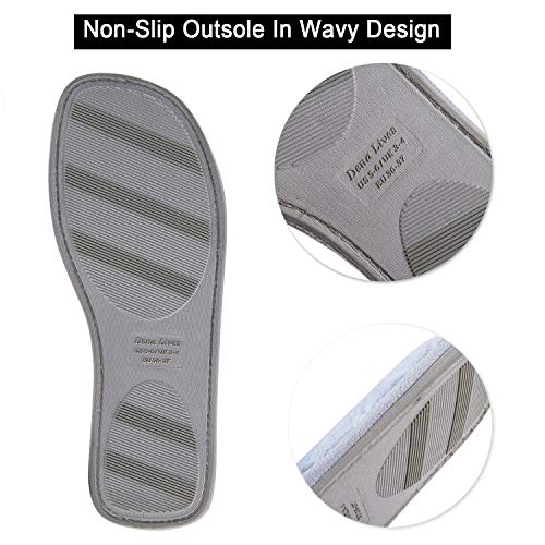 Image of DL Open Toe Slippers for women Indoor, Cozy Memory Foam Womens House Slippers Summer Slip On, Comfy Soft Flannel Womens Bedroom Slippers Slide Breathable Size 5-6 7-8 9-10