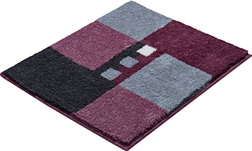 Linea Due bath rug, ultra soft and absorbent, anti slip, MERKUR, small mat 50x60 cm, berry