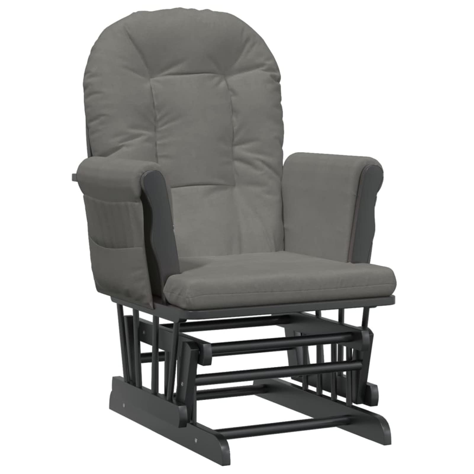 Festnight Butacas para Dormitorio Sillón de Salón con Otomana Reposapiés Sillon Balancin Mecedora Sillon Lactancia Mecedora Lactancia con Respaldo Ajustable para Salón Dormitorio Blanco Gris Oscuro