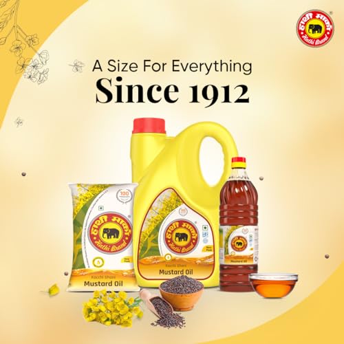 Image of Elephant Brand Hathi Marka Kacchi Ghani Mustard Oil - 1 Litre Bottle
