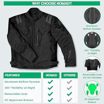 Jaqueta masculina Nomad para motociclista, jaqueta de