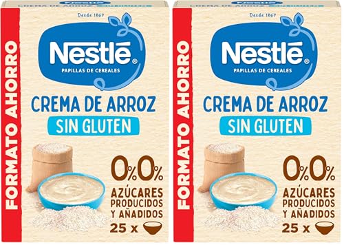 Nestlé 0% 0% Crema De Arroz Y Sin Gluten, A Partir De Los 6 Meses, 450 G (Paquete de 2)