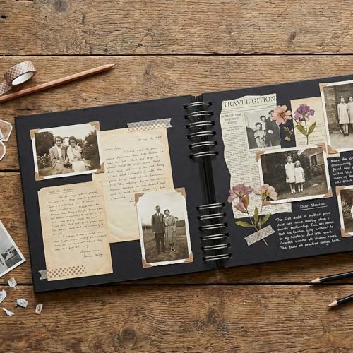 Image of Zaslan Scrapbook Album, 56 Pages /28 Sheets, 240 Gsm Thick Black Paper, Photo Album Scrapbook, Memory Book - Ideal for Your Scrapbooking Albums Art & Craft Projects (8.5 x 8.5 Inch)