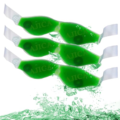 Image of Aloe Vera Cool Gel Eye Mask Summer Ice Cooling Sleeping Mask for Eye Patches Remove Dark Circles Fatigue Cool Eyes Patch Pads Eye Care (Green Aloe Mask, Pack of 3)