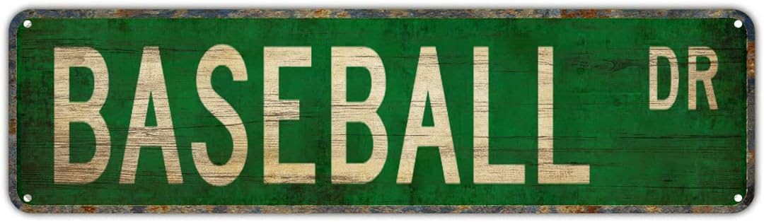 BASEBALL DR Vintage Metal Sign Retro Tin Sign for Home Bedroom Kitchen Garden Wall Pub Club Coffee Decor 4x16 Inch