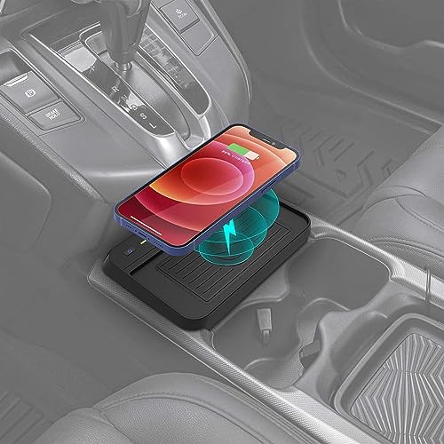XLARSH Wireless Car Charger for All Smartphones, for H-on da CRV 2017 2018 2019 Center Console Accessory Panel 15W 3 Coil Fast Cell Phone Wireless Inductive Charging Pad