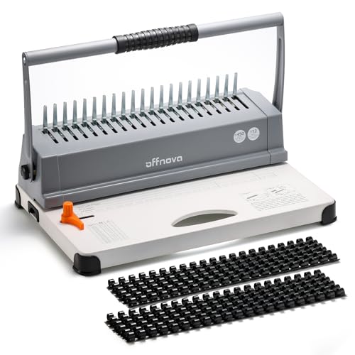 OFFNOVA Binding Machine, 21-Hole 450 Sheets Paper Comb...