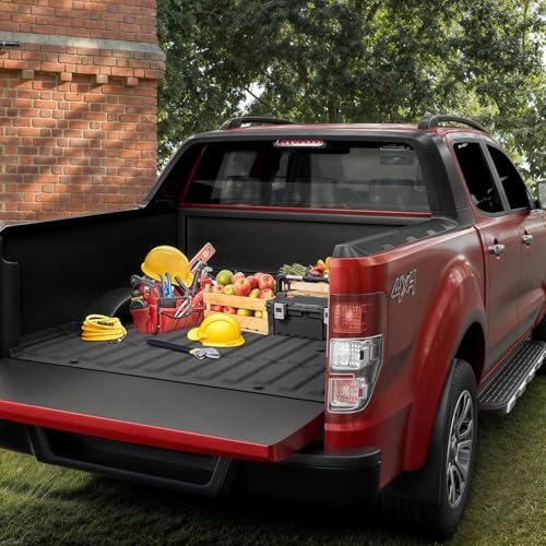 Image of OEDRO Truck Bed Mat Fit for 2017-2025 2026 Ford F250 /F350 /F450 (6.75ft,81.9 inch Bed), TPE All Weather Ford F250 6.75FT Heavy Duty Pickup Bed Liner Accessories, Black
