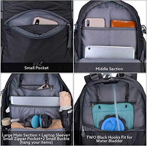 G4Free 45L Hiking Backpacks with Rain Cover Waterproof Trekking Backpack Travel Backpack Outdoor Camping Mountaineering Hiking for Men Women – Bild 4