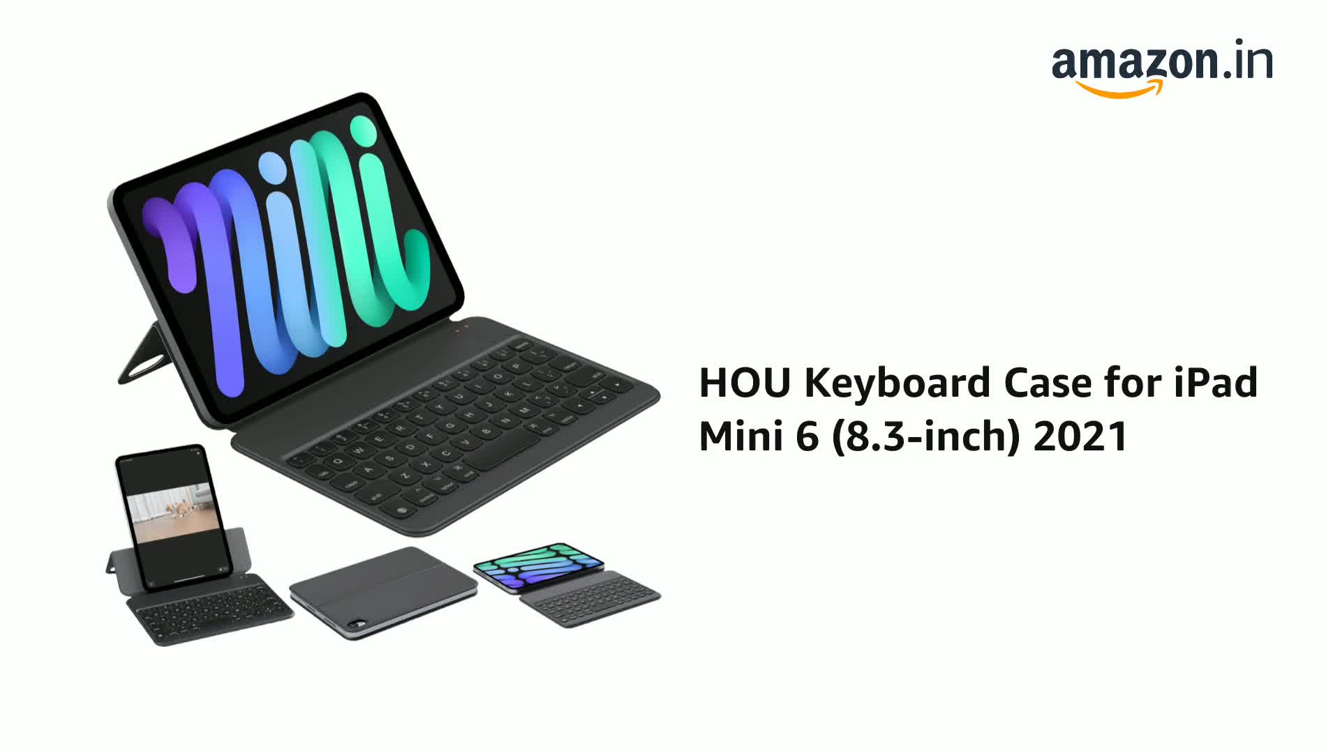 HOU Keyboard Case for iPad mini 7th (A17 Pro, 2024) & 6th (2021
