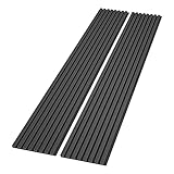 ROOMTEC Acoustic Wood Wall Panels, 2 Pack 94.49” x 12.6” Soundproof Wall Panels, Wood Slat Wall Panels for Wall Decor (Black)