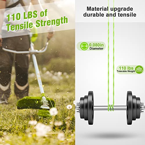 8 Pcs Ac80Rl3 Replacement Trimmer String For Ryobi One Plus+,0.080 Lnch Diameter String Trimmer Refll And Ac14Hca Cover Cap Compatible With Ryobi 18V,24V,And 40V Cordless Trimmers(6 Spools+2 Caps) #TOP3