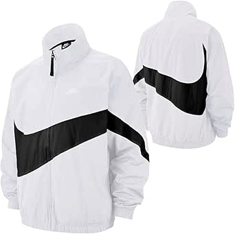 NIKE(ナイキ) メンズ ウーブン ジャケット ビッグスウッシュ ナイロン トップス HRB STMT ステイトメント スポーツウェア ストリート ホワイト/ブラック AR3133-100 国内正規品