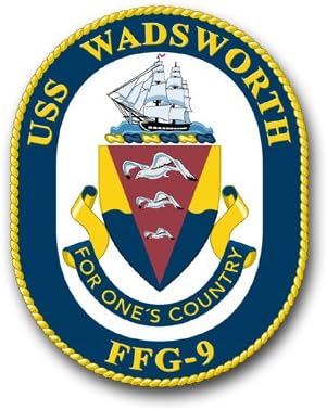 Magnet US Navy USS Wadsworth (Shaded) FFG-9 Military Veteran Served Vinyl Magnet Car Fridge Locker Metal Decal 3.8"