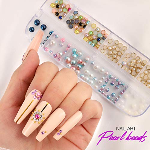 image for Teenitor Nail Art Decoration Kit with Nail Design Brushes Glitters Foi